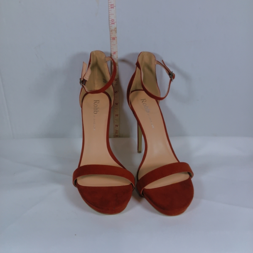 ROHB Red Ankle Strap Heels Elegant Design